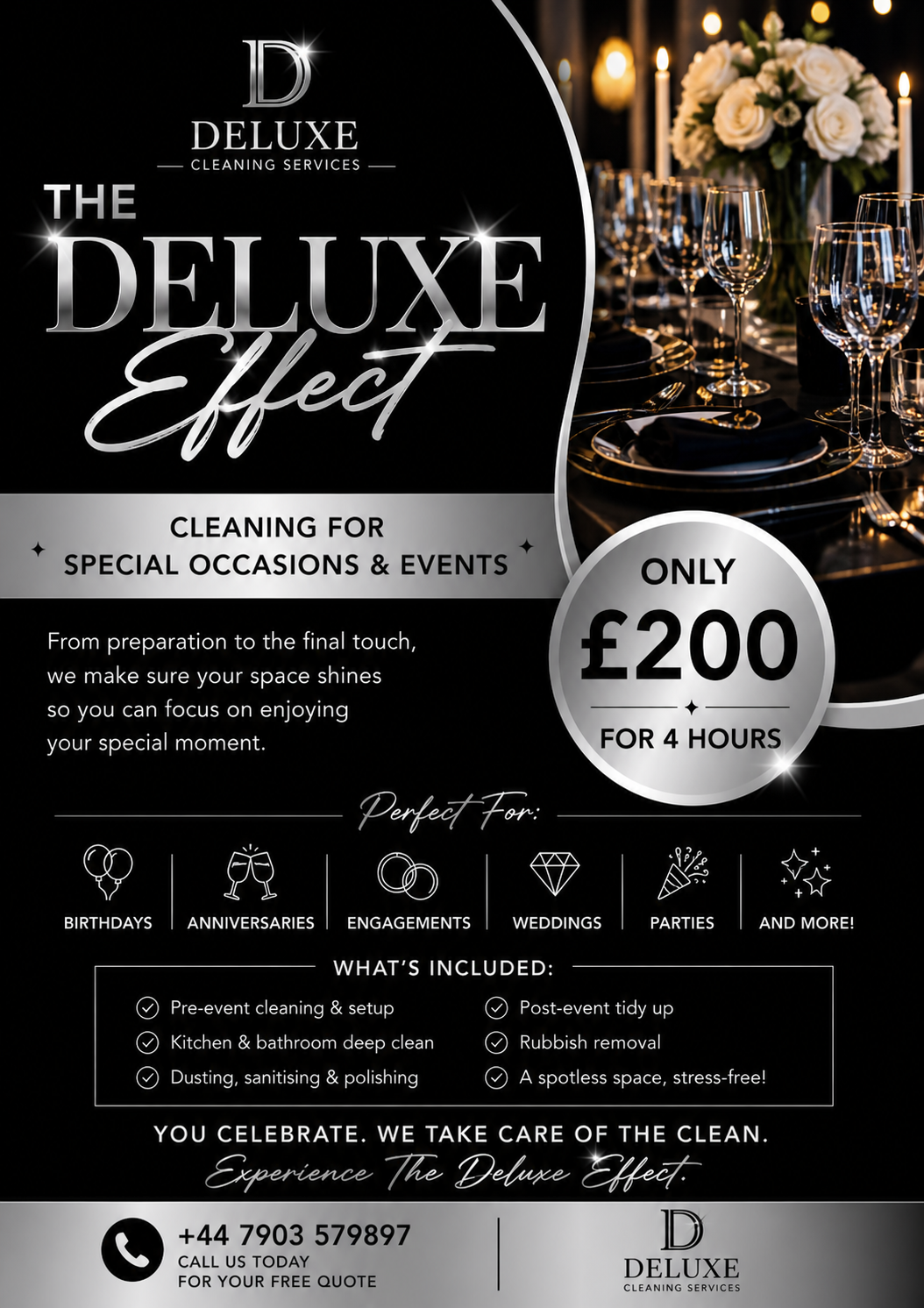 The Deluxe Effect – Event Cleaning (4 Hours)
